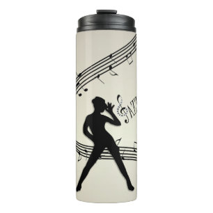 Jazz Dance Gouden Muziek Thermische Tumbler Thermosbeker
