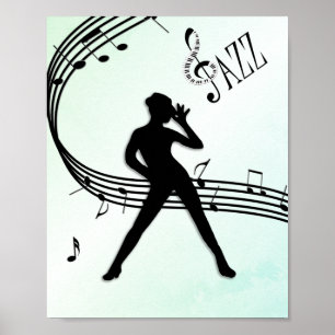 Jazz Dance Green Music Poster
