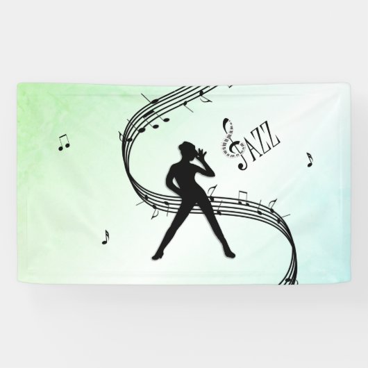 Jazz Dance Green Music Spandoek (Horizontaal)