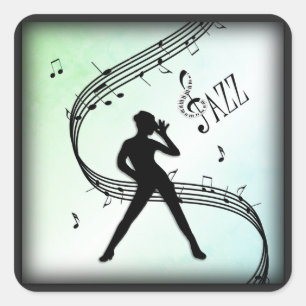 Jazz Dance Green Music Vierkante Sticker