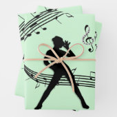 Jazz Dance Mint Music Inpakpapier Vel (In situ)