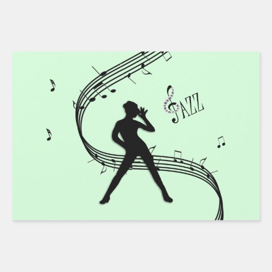 Jazz Dance Mint Music Inpakpapier Vel (Voorkant)
