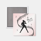 Jazz Dance Pink Music Magnet (Recto/Verso)