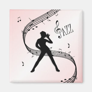 Jazz Dance Pink Music Magnet Magneet