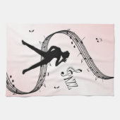Jazz Dance Pink Music Serviette de cuisine (Horizontal)