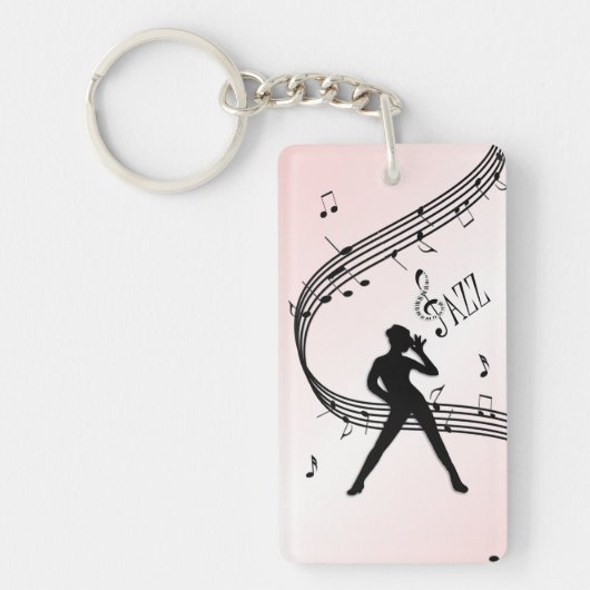Jazz Dance Pink Music Sleutelhanger (Voorkant)