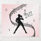 Jazz Dance Pink Music Sparkling Vin Étiquette (Étiquettes simples)