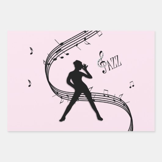 Jazz Dance Pink Music Wrapping Paper Sheets (Voorkant 2)