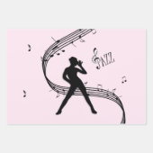 Jazz Dance Pink Music Wrapping Paper Sheets (Voorkant 3)