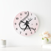 Jazz Dance Rose Noir Nombres Grand Horloge (Maison)