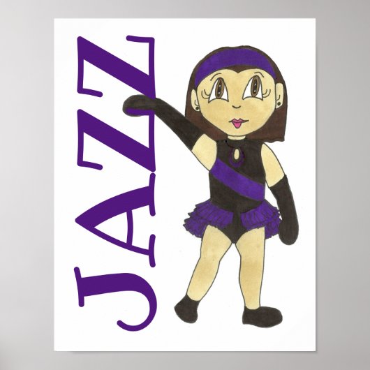 JAZZ Dance School Studio Art danseres Poster (Voorkant)