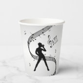 Jazz Dance Silver Music Paper Cups Papieren Bekers (Achterkant)