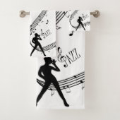 Jazz Dance White Music Bath-handdoekset Bad Handdoek (Insitu)