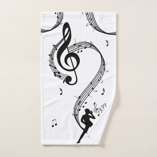 Jazz Dance White Music Bath-handdoekset Bad Handdoek (Handdoek)