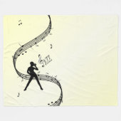 Jazz Dance Yellow Music Fleece Deken (Voorkant (Horizontaal))