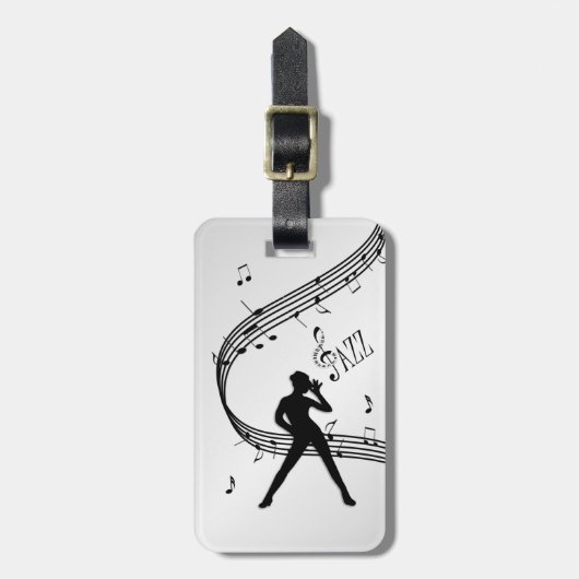 Jazz Dance Zilver Bagagelabel (Voorkant verticaal)