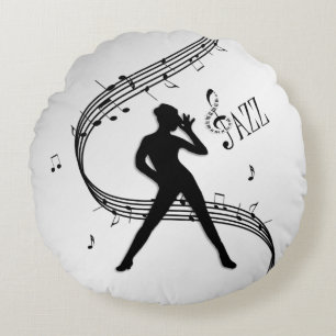 Jazz Dance Zilver Rond Kussen