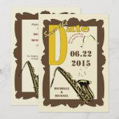 Jazz de style rétro, carte de rappel de date (Devant / Derrière)