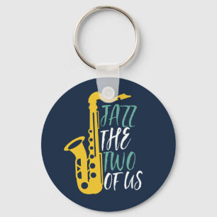 Jazz de twee grappige muziekoppen van ons sleutelhanger