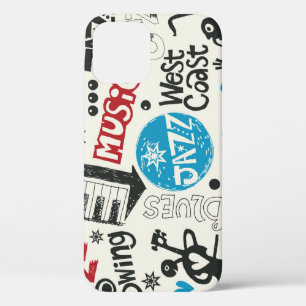 Jazz Doodle: Eclectische muziek mix iPhone 12 Hoesje