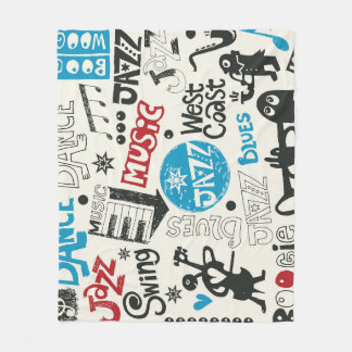 Jazz Doodle: Eclectische muziek mix Fleece Deken