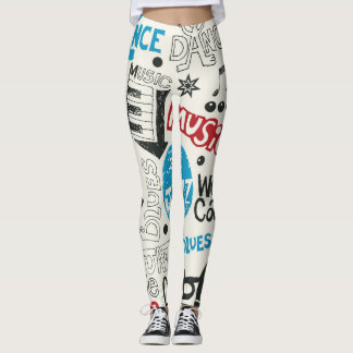 Jazz Doodle: Eclectische muziek mix Leggings