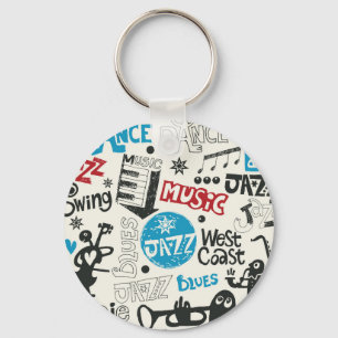Jazz Doodle: Eclectische muziek mix Sleutelhanger