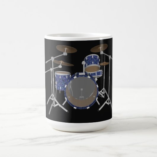 Jazz Drum Kit: Aangepaste blauwe drums set: Koffie Koffiemok (Center)