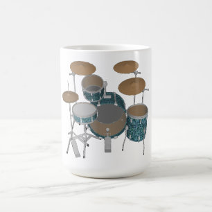 Jazz Drum Kit: Aangepaste groene drums set: Koffie Koffiemok