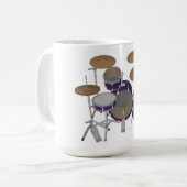 Jazz Drum Kit: Aangepaste Violet Drums set: Koffie Koffiemok (Voorkant links)