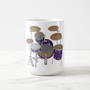 Jazz Drum Kit: Aangepaste Violet Drums set: Koffie Koffiemok
