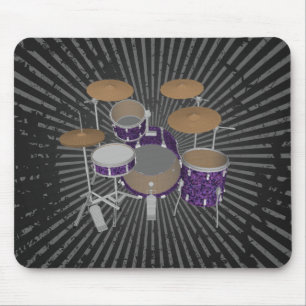 Jazz Drum Set - Aangepaste Violet Drums - Mousepad Muismat