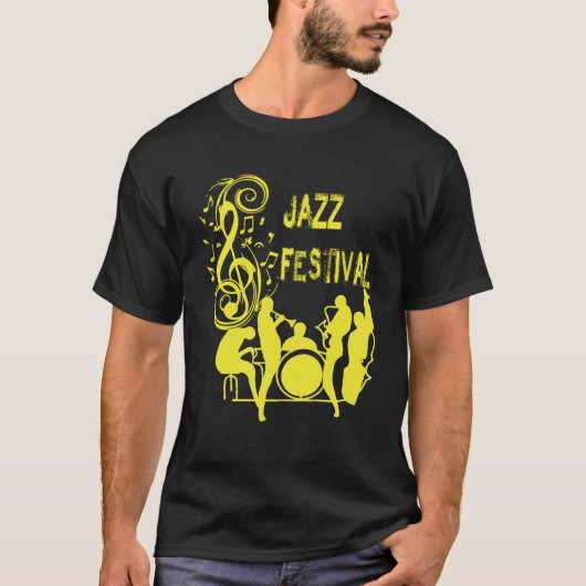 Jazz en Blues Festival New Orleans Muziek T - shir T-shirt (Voorkant)