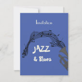 Jazz en Blues Threadparty Invitation Kaart (Voorkant)