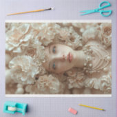 Jazz Era Lady met Bloemen Pet Decoupage Tissuepapier (Craft)