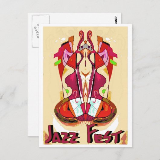 Jazz Fest Abstracte bas1 Briefkaart (Voorkant / Achterkant)
