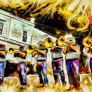 Jazz Fest Block Party Briefkaart