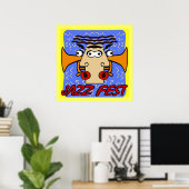 Jazz Fest Cubism Face and Horn Poster (Thuiskantoor)
