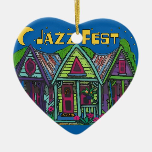 Jazz Fest House Ceramic Ornament (Voorkant)