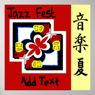Jazz Fest Kanji, voeg tekst toe, Poster
