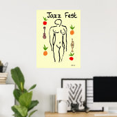 Jazz Fest Matisse Style, voeg tekst toe Poster (Thuiskantoor)