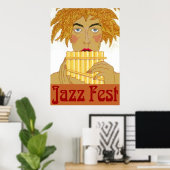 Jazz Fest Pan op Flute Poster (Thuiskantoor)