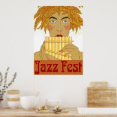 Jazz Fest Pan op Flute Poster (Keuken)