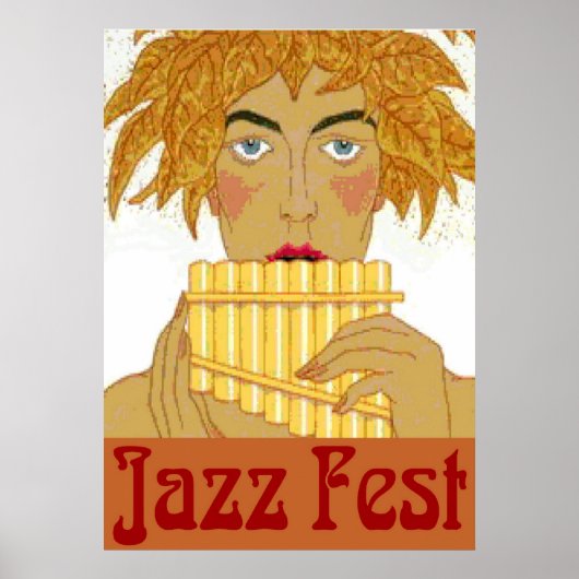 Jazz Fest Pan op Flute Poster (Voorkant)
