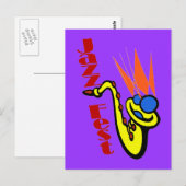 Jazz Fest Sax Briefkaart (Voorkant / Achterkant)