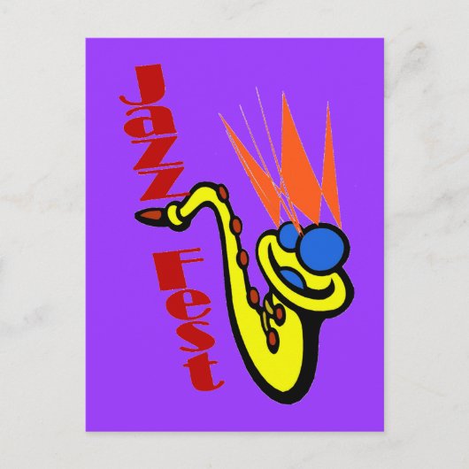 Jazz Fest Sax Briefkaart (Voorkant)