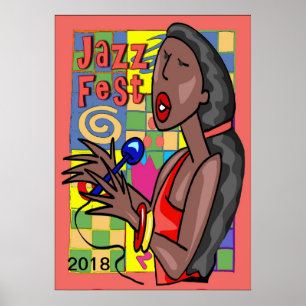 Jazz Fest Singer 2018 bewerkt tekst Poster