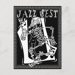 Jazz Fest Skeleton Briefkaart