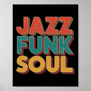 Jazz Funk en Soul - Afro Retro Vintage Muziek  Poster