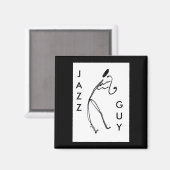 Jazz Guy Square Magnet Magneet (Voorkant / Achterkant)